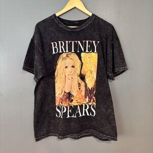 Britney Spears Shirt Medium 90s Pop Concert Faded Stone Washed Band Music